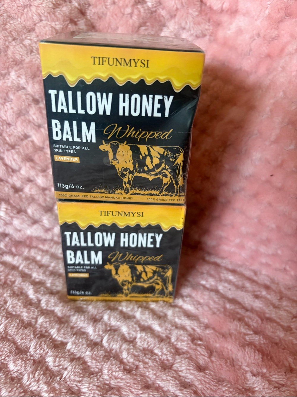 2 Tallow Honey Balm Whipped Lavender 4oz 100% Grass Fed Skin Moisturizer